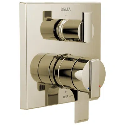 Delta Angular Modern Monitor 17 Series Valve Trim With 3-setting Integrated Diverter In Polished Nickel;polished Nickel