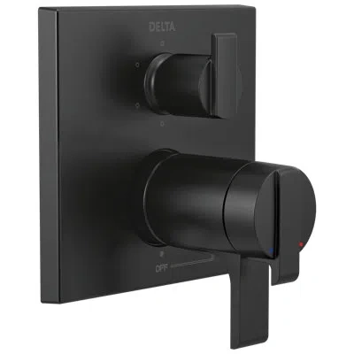 Delta Angular Modern Tempassure 17t Series Valve Trim With 6-setting Integrated Diverter In Matte Black