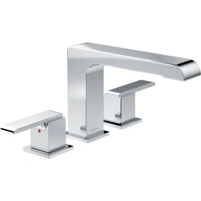 Delta Ara Double Handle Deck Mounted Roman Tub Faucet Trim In Chrome