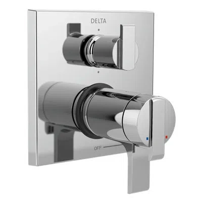 Delta Ara Thermostatic 17t Series Trim With Double Handle In Chrome