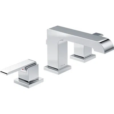 Delta Ara Widespread Bathroom Faucet 3 Hole, 2-handle Bathroom Sink Faucet With Drain Assembly In Chrome