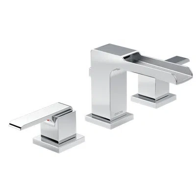 Delta Ara Widespread Bathroom Faucet With Drain Assembly And Diamond Seal Technology In Chrome
