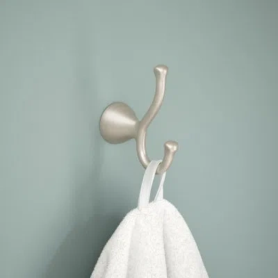 Delta Arvo Double Towel Hook Bath Hardware Accessory In Brushed Nickel