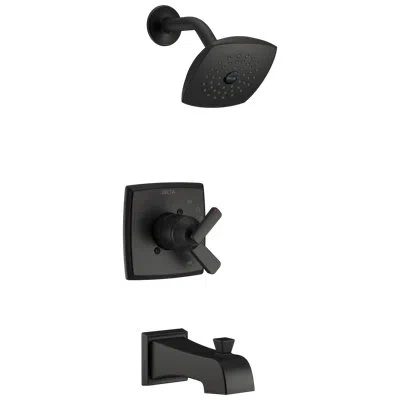 Delta Ashlyn 17 Series Dual-function Tub Shower Faucet Set, Shower Valve Trim Kit In Matte Black