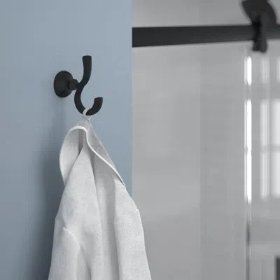Delta Ashlyn Double Towel Hook Bath Hardware Accessory In Matte Black