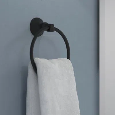 Delta Ashlyn Wall Mount Round Closed Towel Ring Bath Hardware Accessory In Matte Black