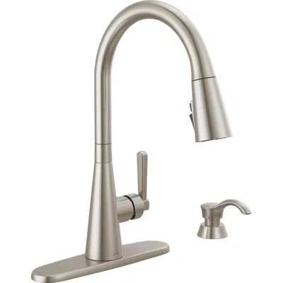 Delta Boyd Pull Down Sprayer Kitchen Sink Faucet With Matching Soap Dispenser In Spotshield Stainless