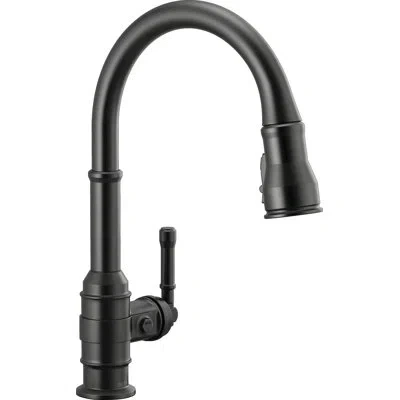 Delta Broderick Pull Down Single Handle Kitchen Faucet In Matte Black