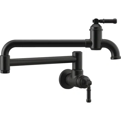 Delta Broderick Wall Mount Pot Filler With Accessories In Matte Black
