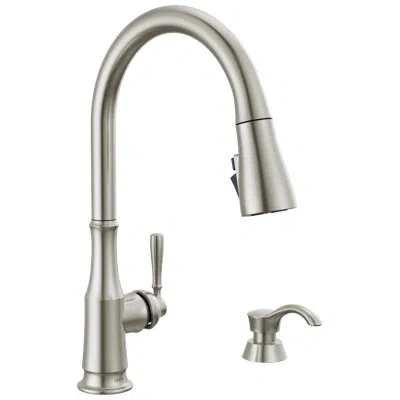 Delta Capertee Pull Down Sprayer Kitchen Sink Faucet With Matching Soap Dispenser In Spotshield Stainless