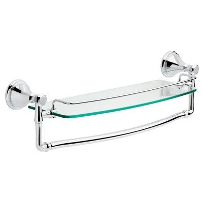 Delta Cassidy 18 In. Glass Shelf With Towel Bar In Chrome