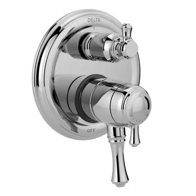 Delta Cassidy Monitor 17t Series Pressure Balance Valve Trim With Double Handle In Chrome