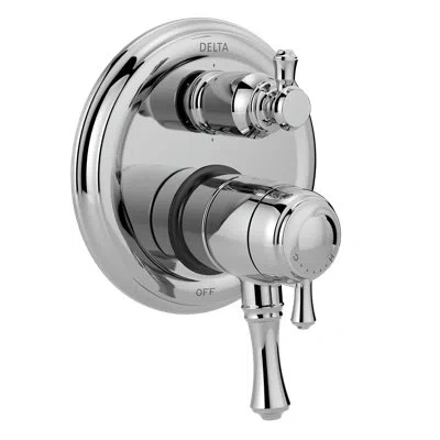 Delta Cassidy Monitor 17t Series Pressure Balance Valve Trim With Double Handle In Chrome