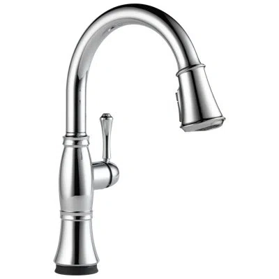 Delta Cassidy Pull Down Touch Single Handle Kitchen Faucet With Side Spray In Chrome