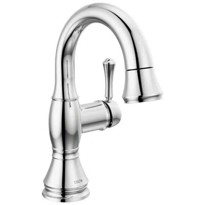 Delta Cassidy Single Hole Pull Out Sprayer Bathroom Faucet, Single Handle Bathroom Sink Faucet In Chrome