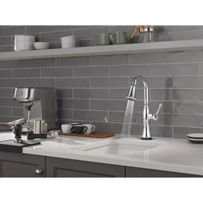 Delta Cassidy Touchless Pull Down Bar Faucet With Touch Technology In Lumicoat  Chrome