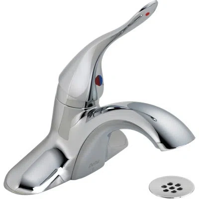 Delta Centerset Lavatory Faucet With Grid Strainer In Chrome