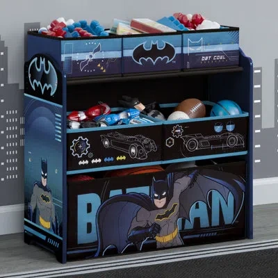Delta Children Batman 6 Bin Design And Store Toy Organizer - Greenguard Gold Certified In Blue;black
