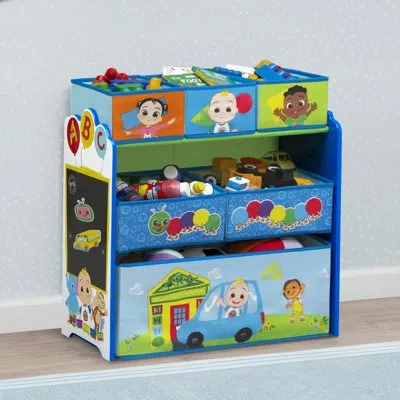 Delta Children Cocomelon Design & Store 6 Bin Toy Storage Organizer - Greenguard Gold Certified In Blue;green;orange