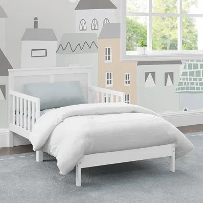 Delta Children Collins Wood Toddler Bed, Greenguard Gold Certified, Midnight Gray In White