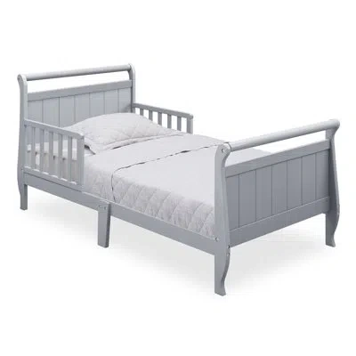Delta Children Contemporary Toddler Solid Wood Sleigh Bed By  In Gray