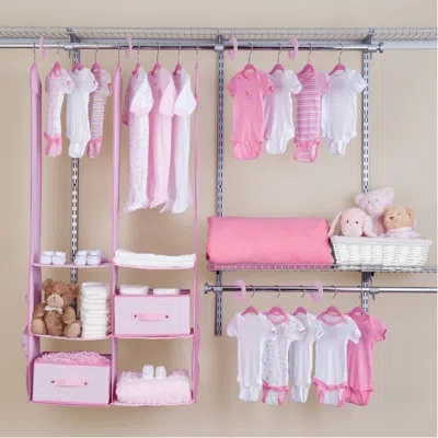 Delta Children Deep Nursery Closet Organizer 24 Piece Set In Pink
