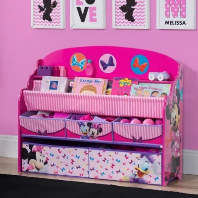 Delta Children Deluxe Fabric Toy Organizer With Bins In Pink