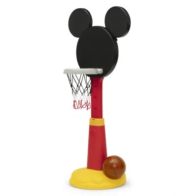 Delta Children - Disney Mickey Mouse Plastic Basketball Set - Includes Basketball Hoop, 1 Basketball And Ball Pump, In Black;red;yellow