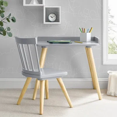 Delta Children Essex 24.75" W Writing Desk And Chair Set In Gray