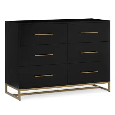 Delta Children Jade 6 Drawer Dresser With Interlocking Drawer System In Black