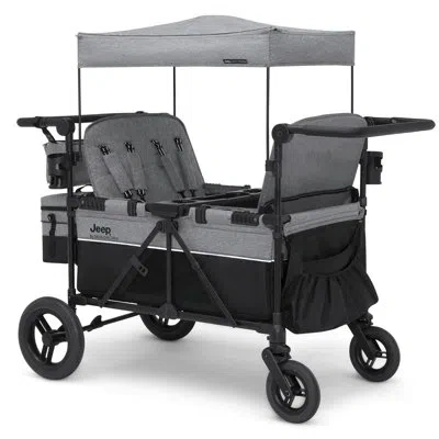 Delta Children Jeep Wrangler Deluxe 4 Seater Stroller Wagon By  In Gray
