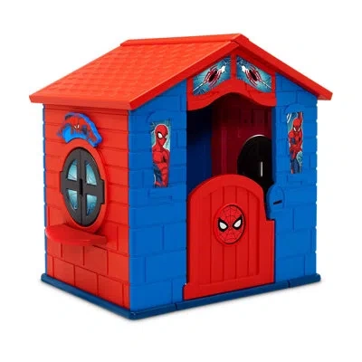 Delta Children Marvel Spider-man Plastic Indoor/outdoor Playhouse With Easy Assembly By , Blue/red In Blue;black;red