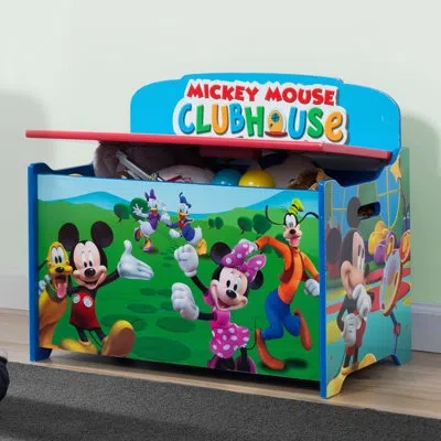 Delta Children Mickey Mouse Deluxe Toy Box In Blue;green