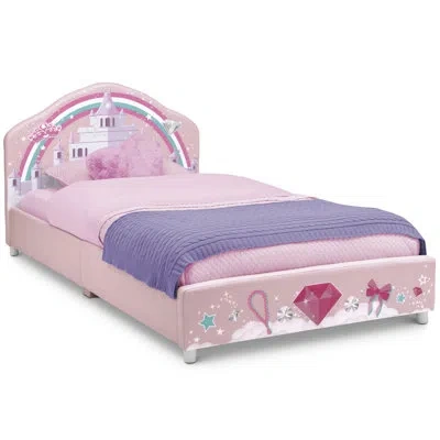Delta Children Princess Crown 2-piece Twin Bedroom Furniture Set – Includes Upholstered Twin Bed And Twin Mattress In Pink