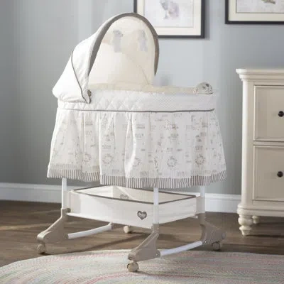 Delta Children Rocking Bassinet With Bedding In Beige