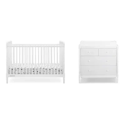 Delta Children Saint Convertible 2-piece Nursery Furniture Set In Bianca White