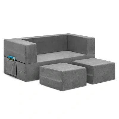 Delta Children Serta Perfect Sleeper Convertible Sofa And Play Set In Gray