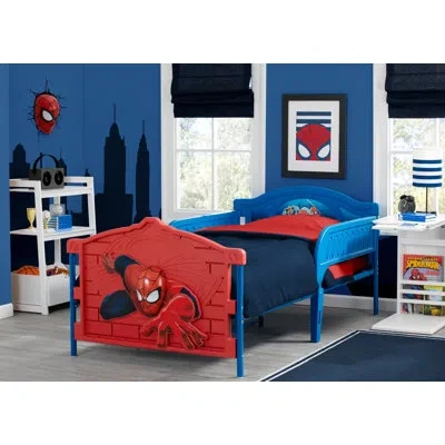 Delta Children Spider-man 2-piece Twin Bedroom Furniture Set –3d Twin Bed And Twin Mattress In Blue