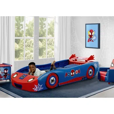 Delta Children Spidey And His Amazing Friends 2-piece Twin Bedroom Furniture Set – Includes Twin Race Car Bed And T In Blue