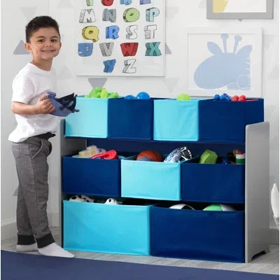 Delta Children Toy Organizer With Bins In Gray,blue