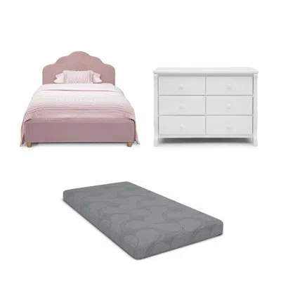 Delta Children Upholstered Twin Bed, Rose Pink In Multi