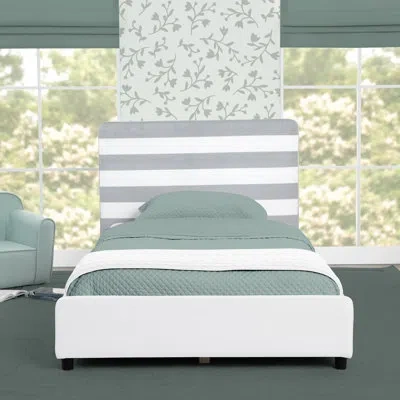 Delta Children Upholstered Twin Size Bed With Headboard, Premium Wood Slat Support, No Box Spring Needed, Easy Asse In Green