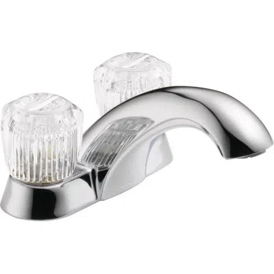 Delta Classic Centerset Bathroom Faucet With Clear Knob Handles In Chrome