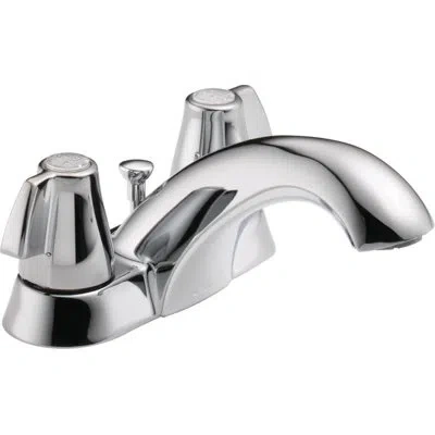 Delta Classic Centerset Bathroom Faucet With Metal Blade Handles And Metal Pop-up Drain In Chrome