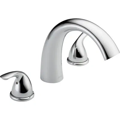 Delta Classic Double Handle Deck Mounted Roman Tub Faucet In Chrome