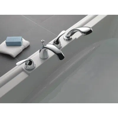 Delta Classic Double Handle Deck Mounted Roman Tub Faucet Trim With Handshower In Chrome