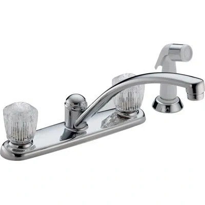Delta Classic Double Handle Kitchen Faucet With Side Spray In Chrome
