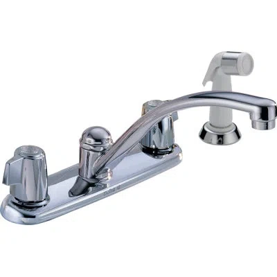 Delta Classic Double Handle Kitchen Faucet With Side Spray In Chrome