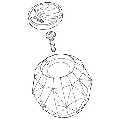 Delta Clear Knob Handle With Button And Screw