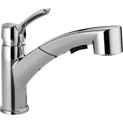 Delta Collins Pull Out Sprayer Kitchen Sink Faucet, Single Handle Kitchen Faucet In Chrome